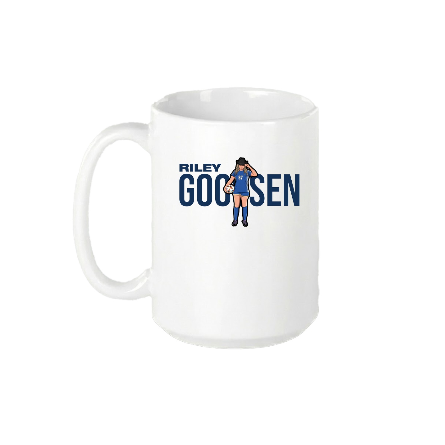 15oz Coffee Mug — Player Name in White