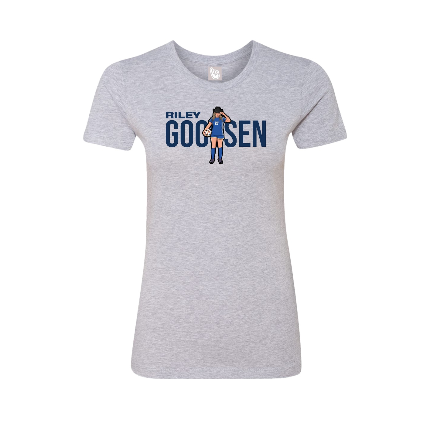 Womens Tee — Player Name in Grey