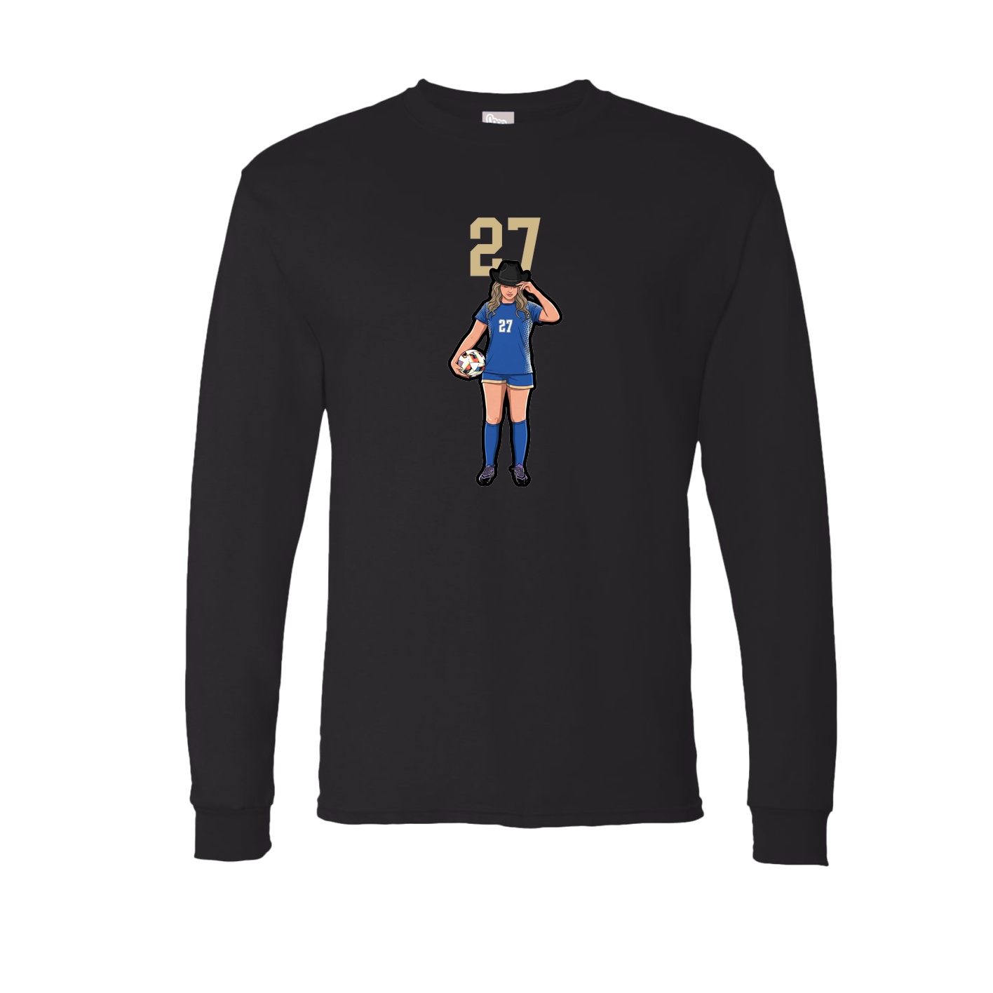 Long Sleeve Tee — Number Top in Black
