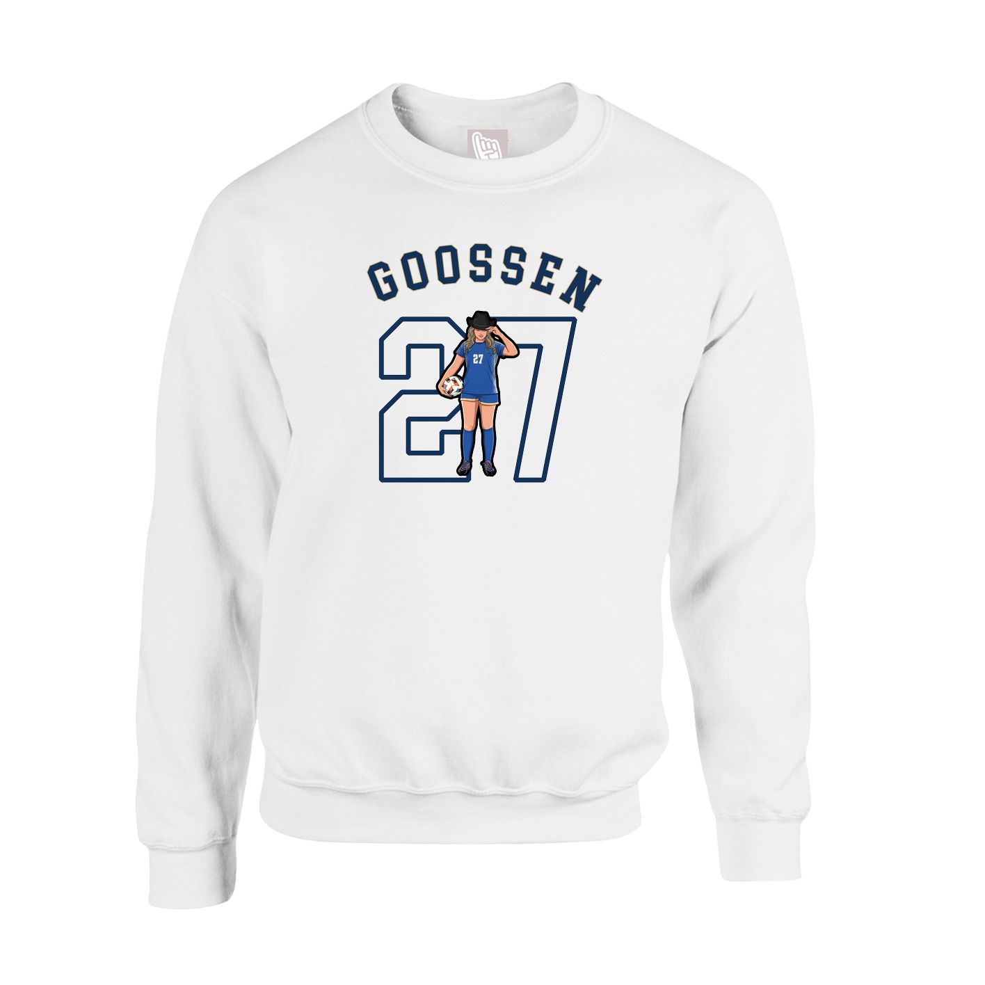 Fleece Crew — Shirsey Arch in White