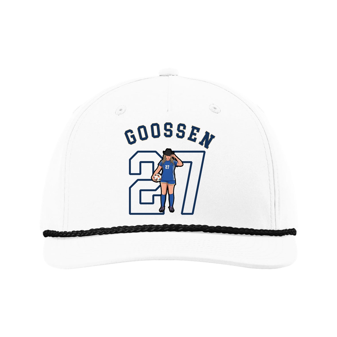 Five-Panel Classic Rope Cap — Shirsey Arch in White