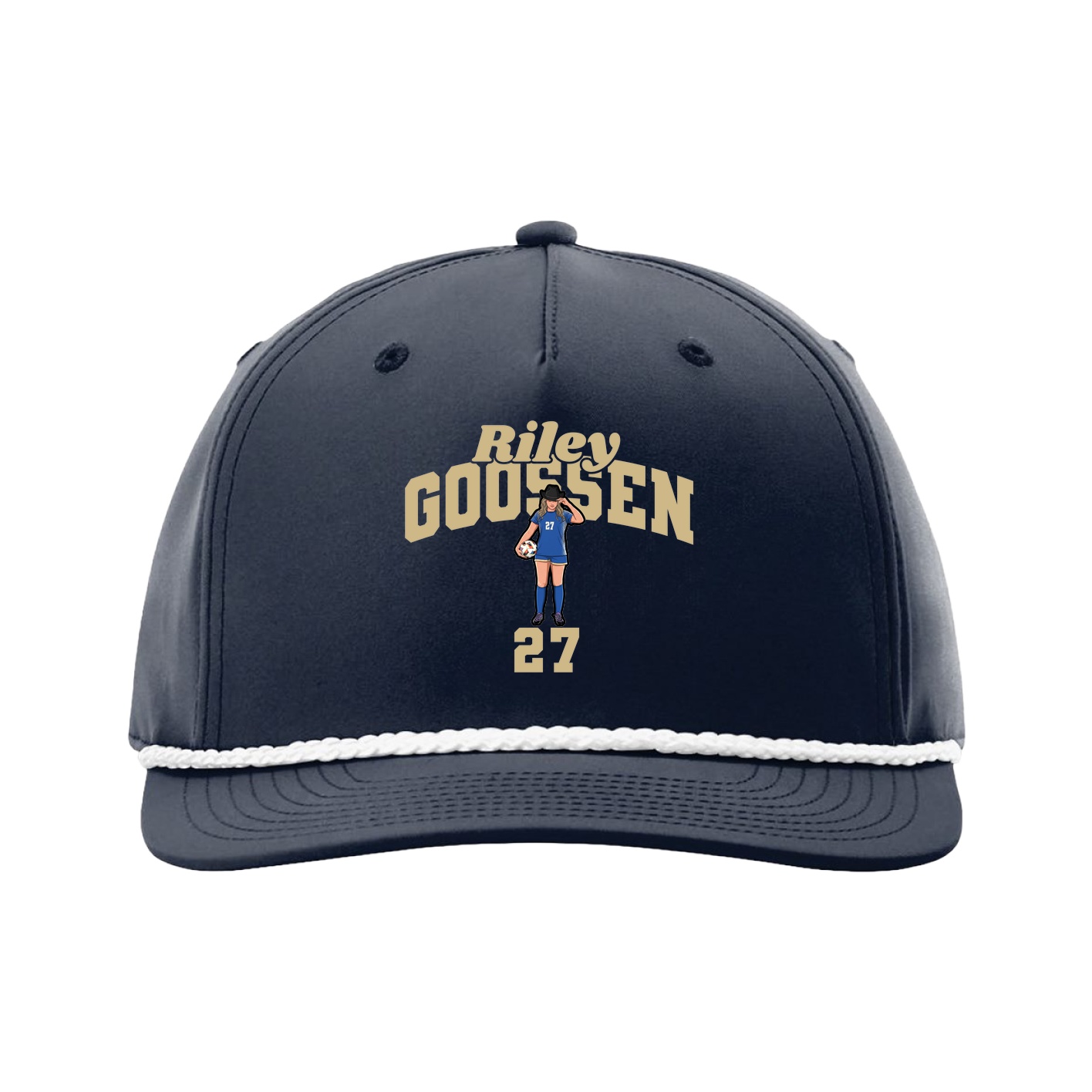Five-Panel Classic Rope Cap — Signature Arch in Navy
