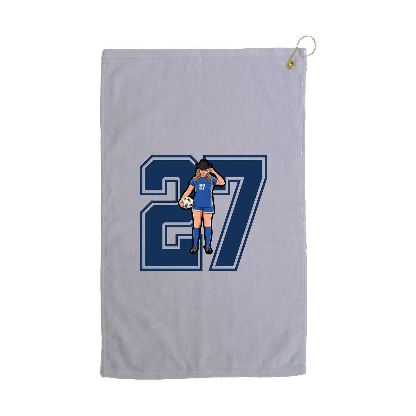 Golf Towel — Number in Grey
