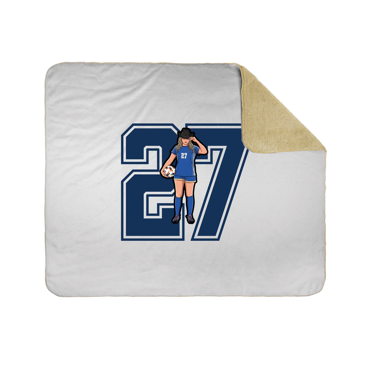 Throw Blanket — Number in White