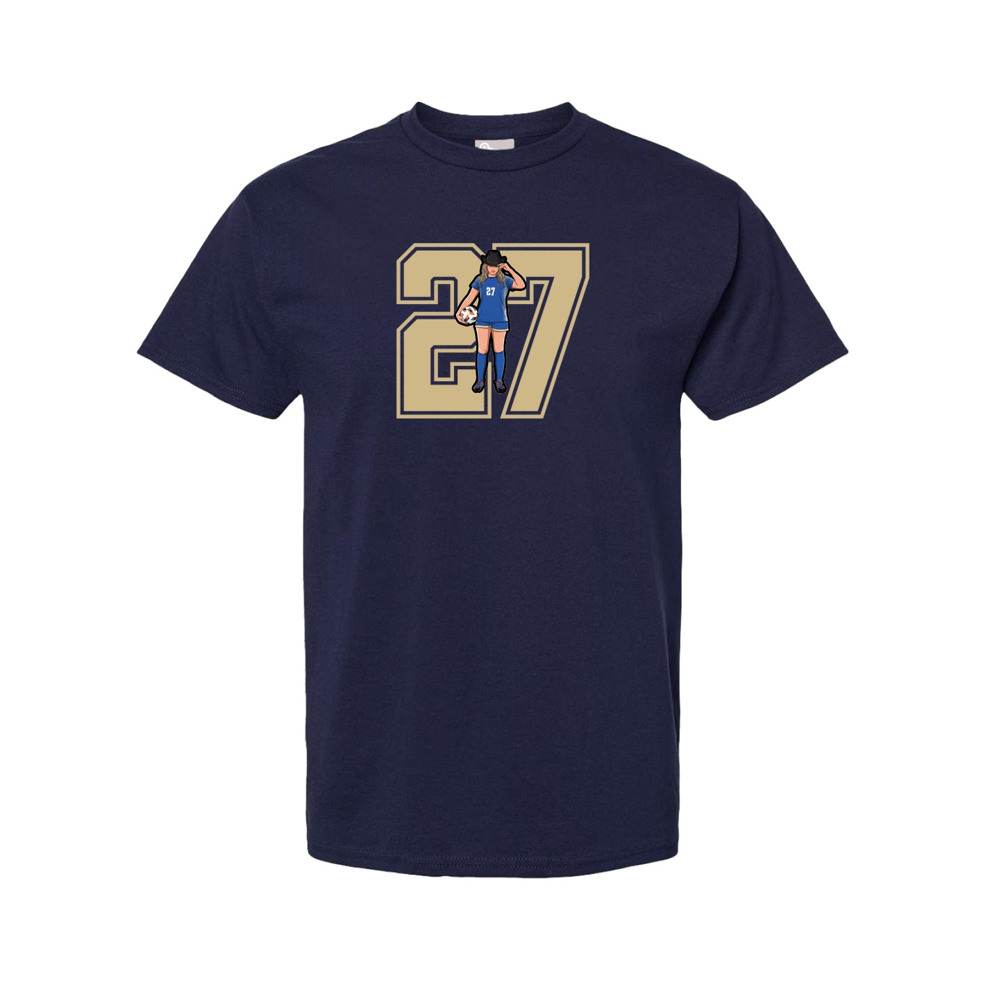 Youth Tee — Number in Navy