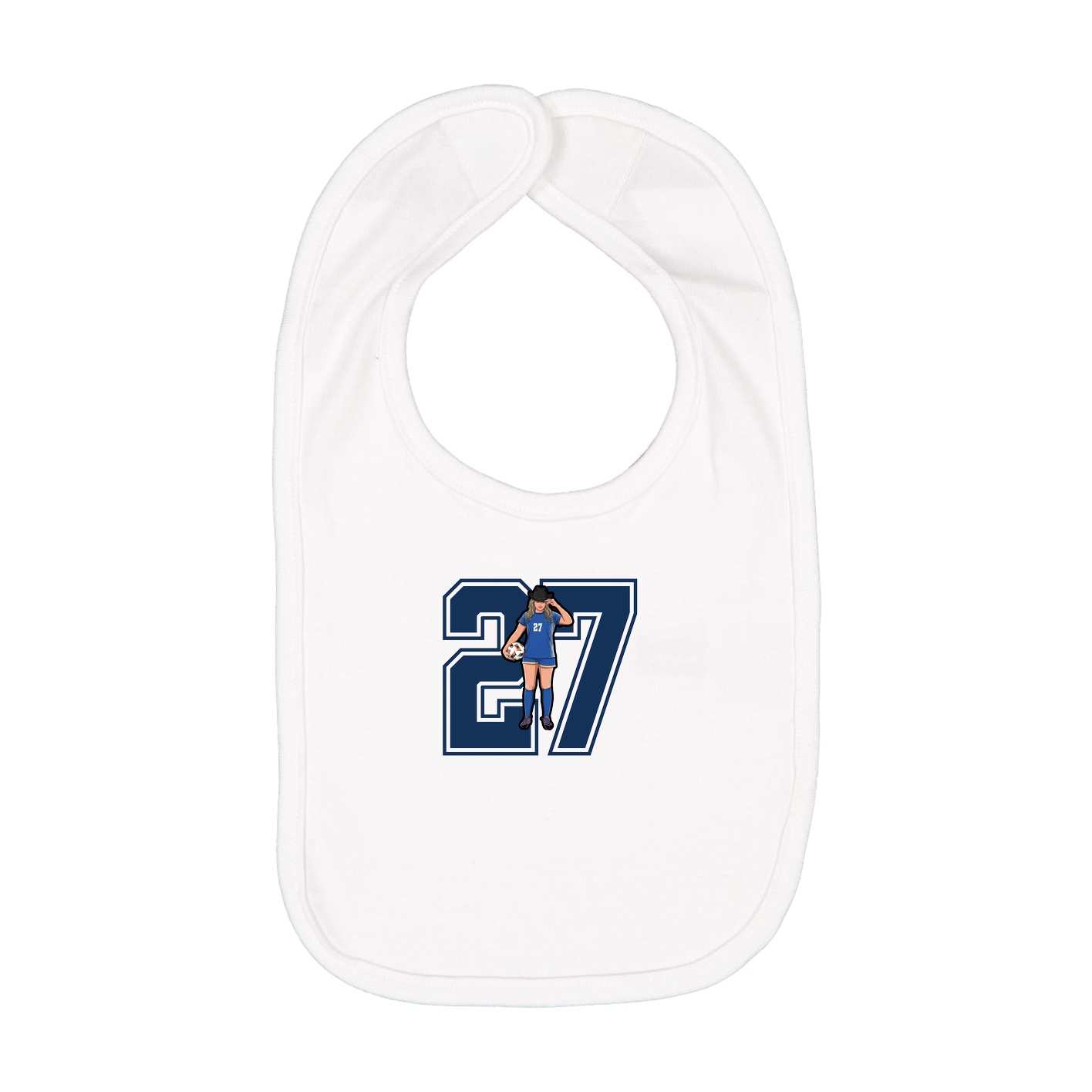 Infant Bib — Number in White