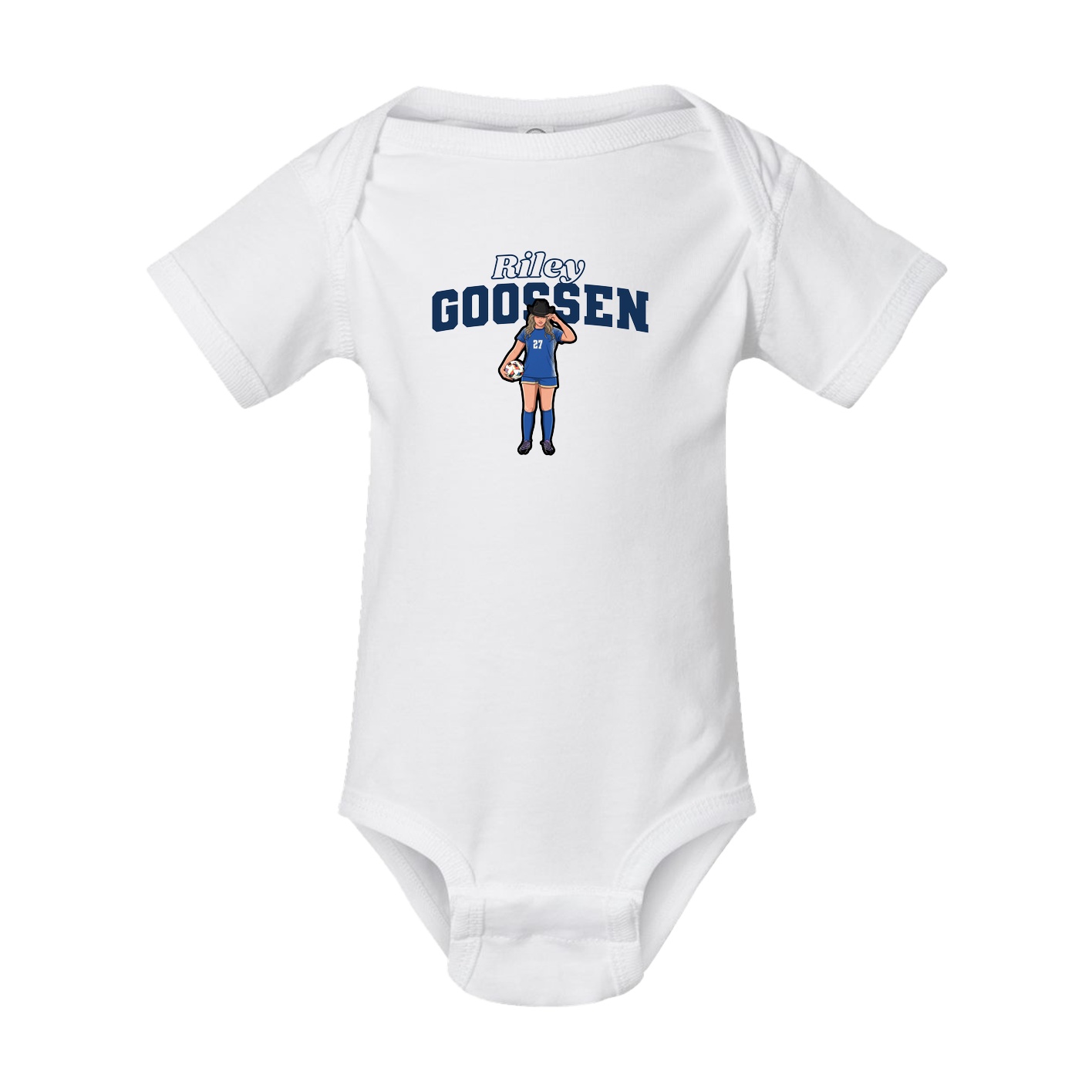 Baby Onesie — Name Arch in White