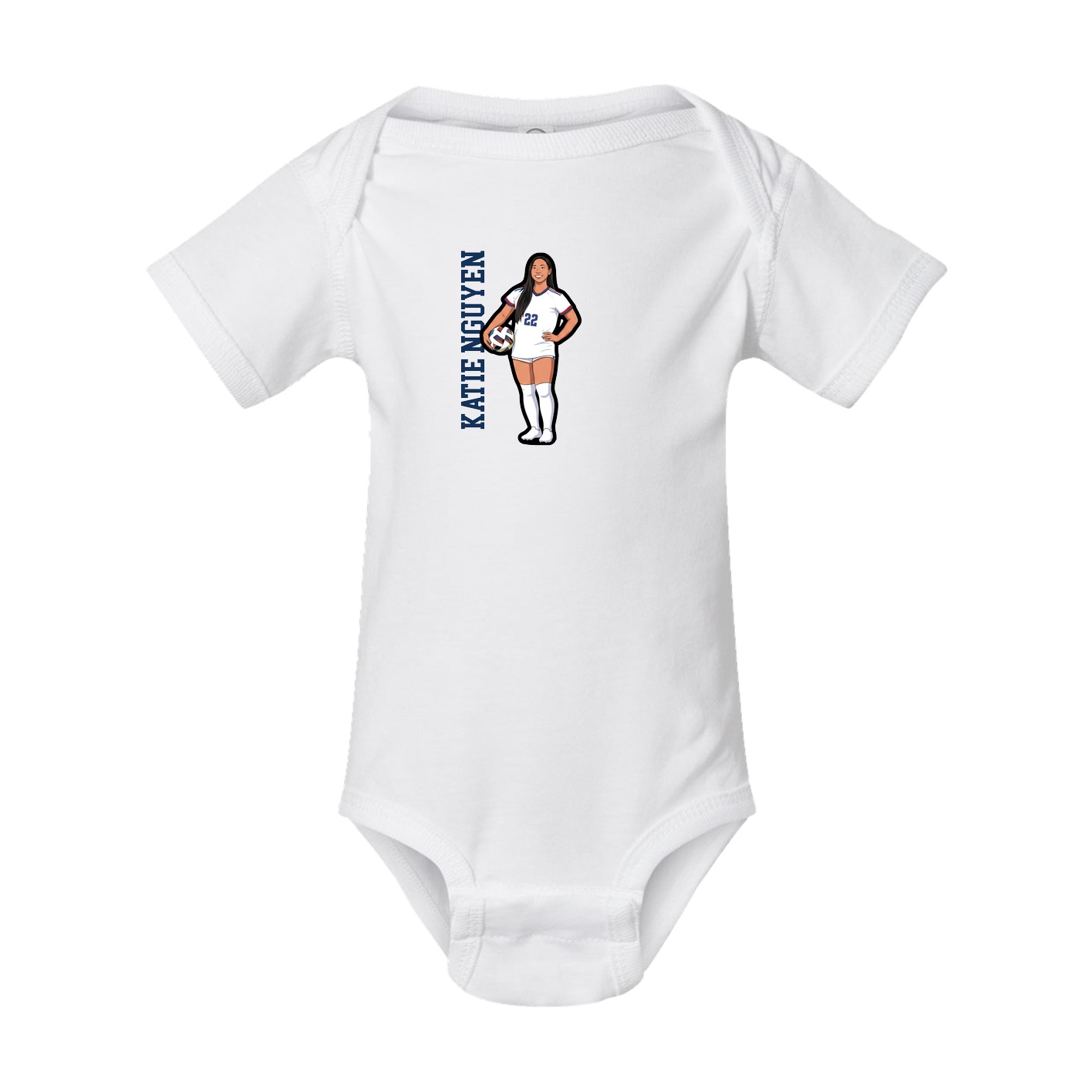 Baby Onesie — Name Vertical in White