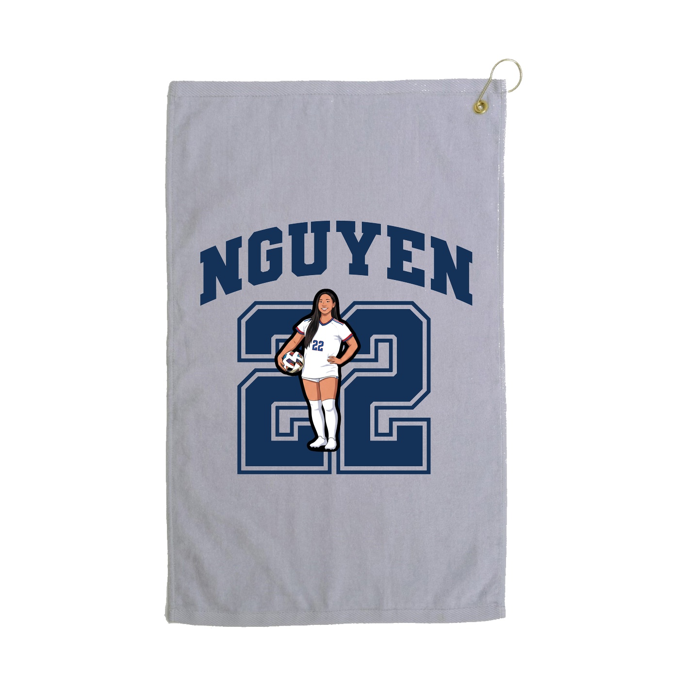 Golf Towel — Number in Grey