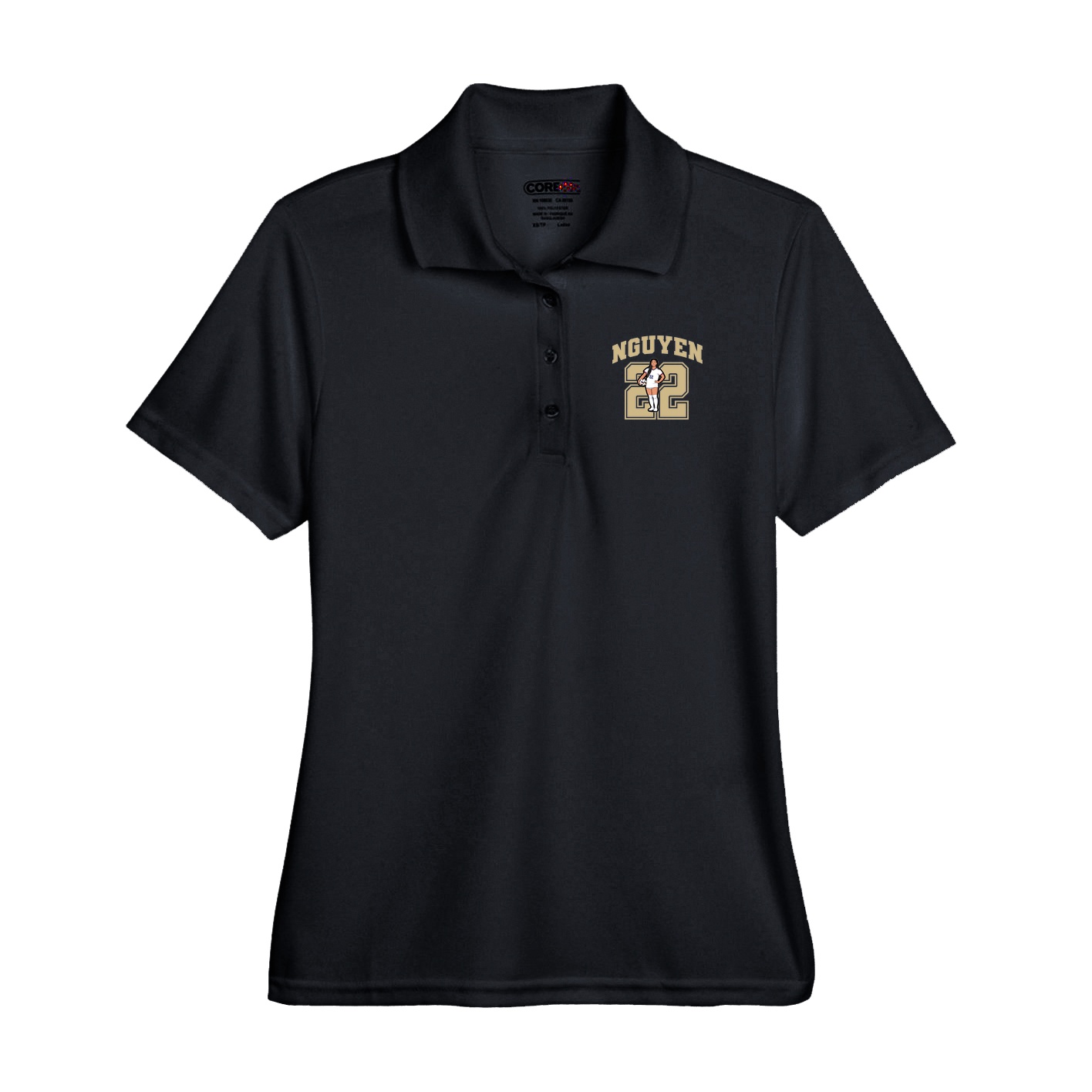 Performance Polo — Number in Black