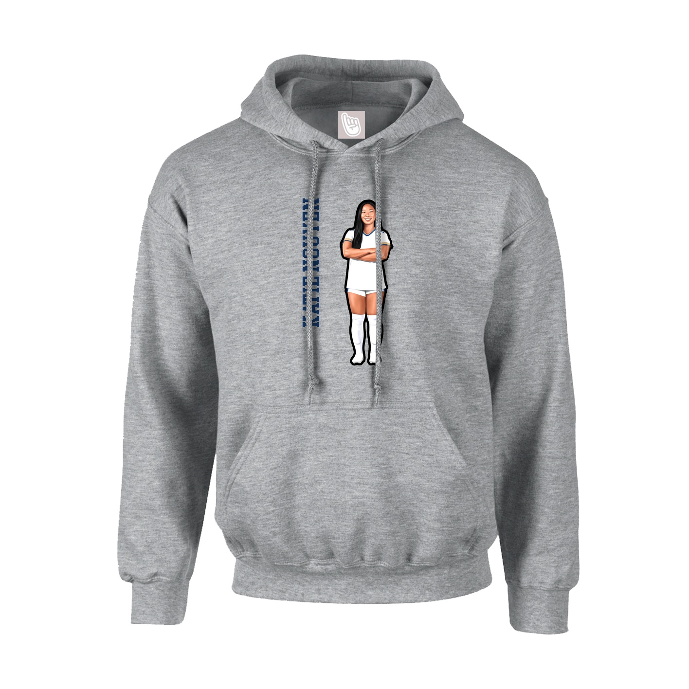 Youth Hoodie — Name Vertical in Grey