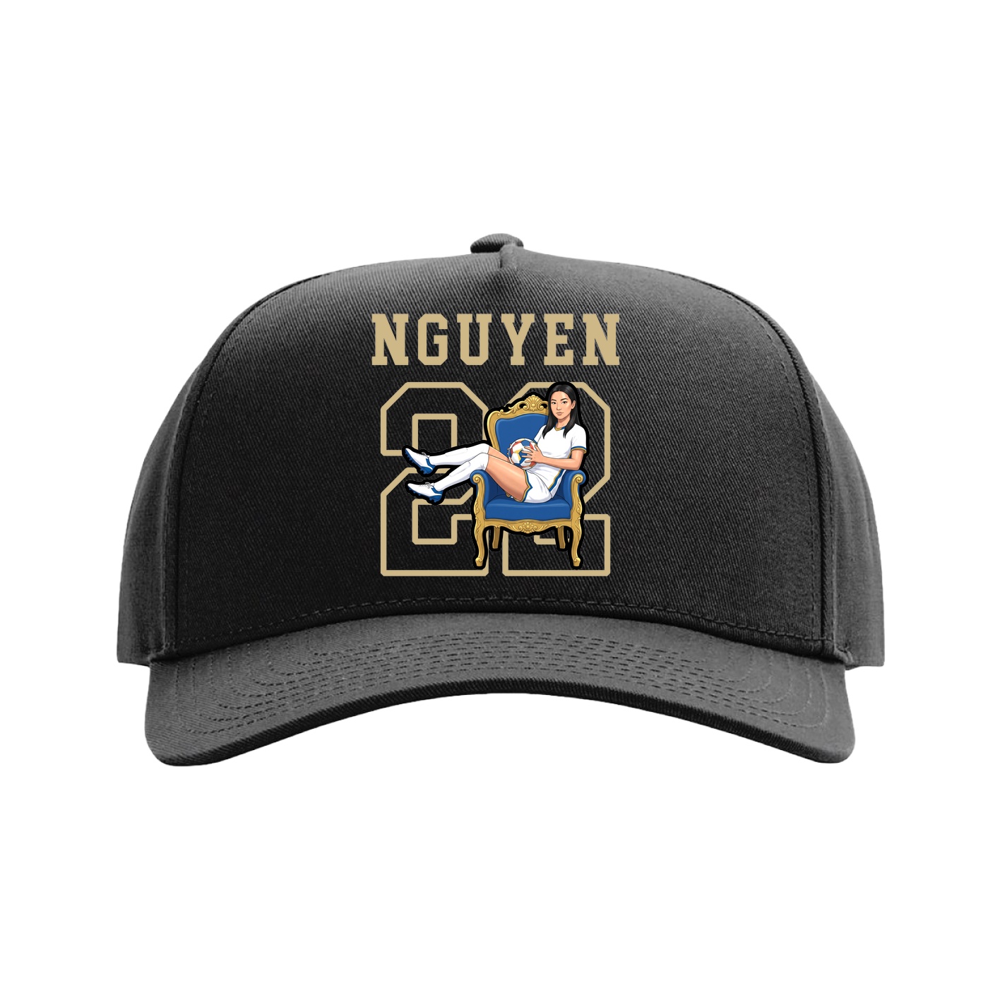 Full Fabric Five-Panel Champ Cap — Shirsey in Black