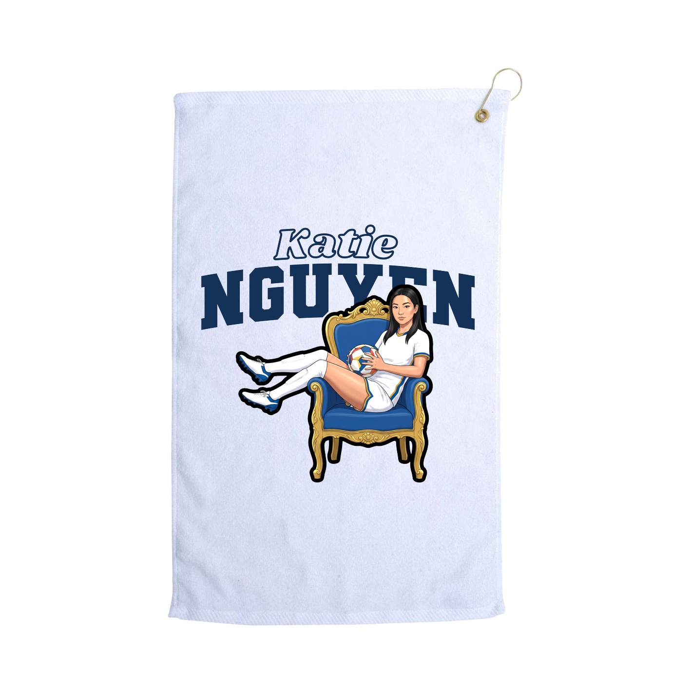 Golf Towel — Name Arch in White