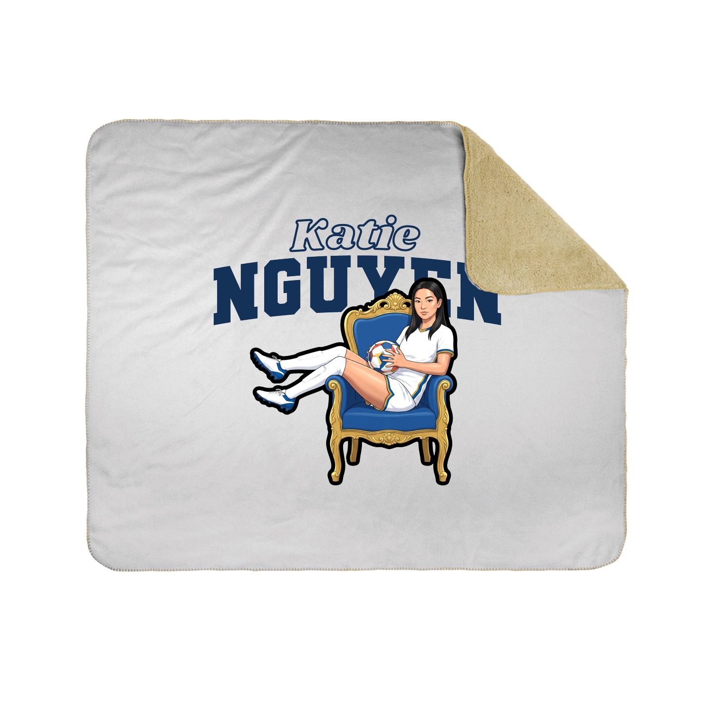 Throw Blanket — Name Arch in White