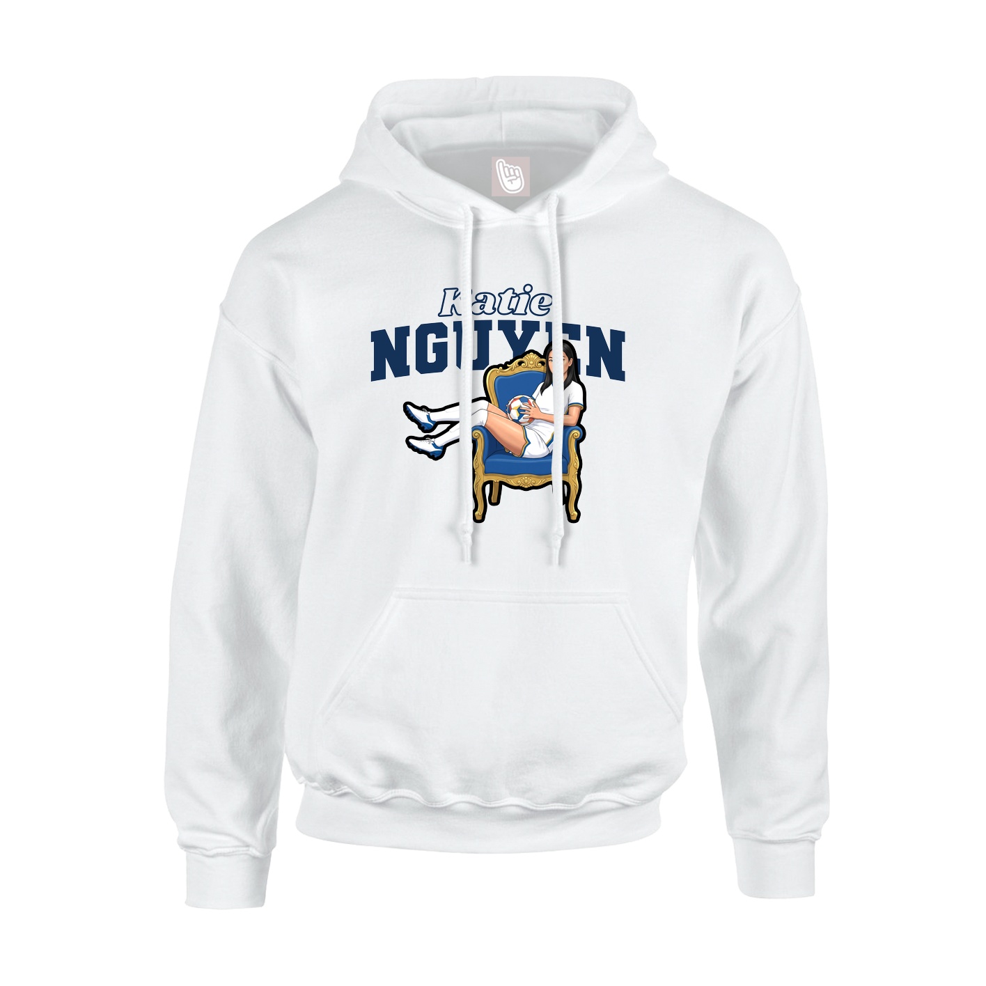 Hoodie — Name Arch in White