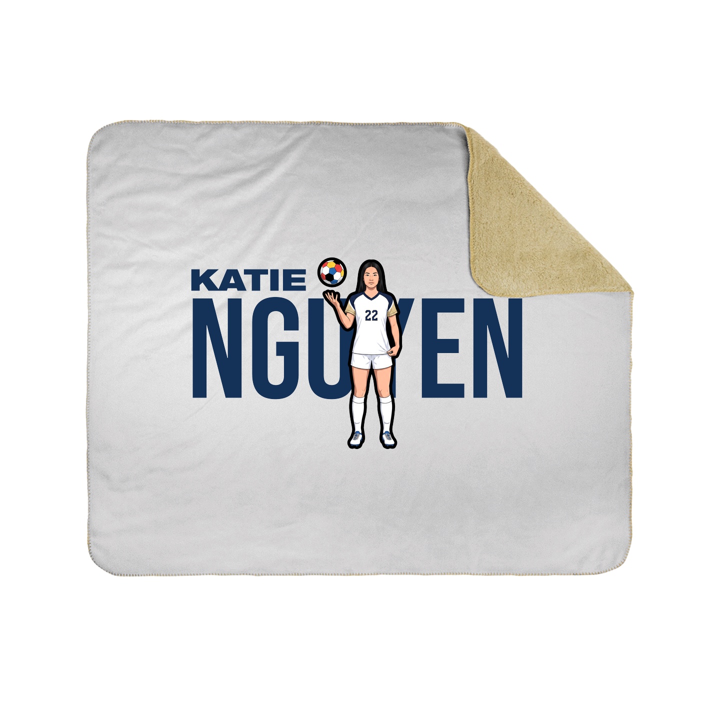 Throw Blanket — Player Name in White