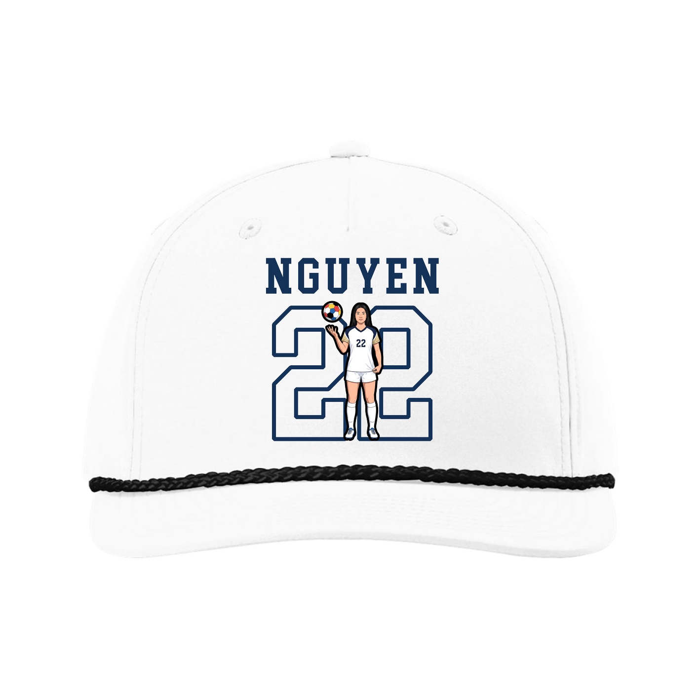 Five-Panel Classic Rope Cap — Shirsey in White