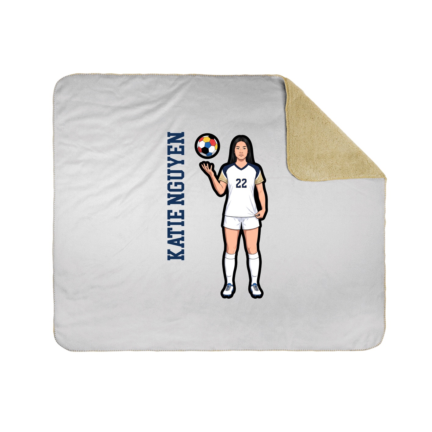 Throw Blanket — Name Vertical in White