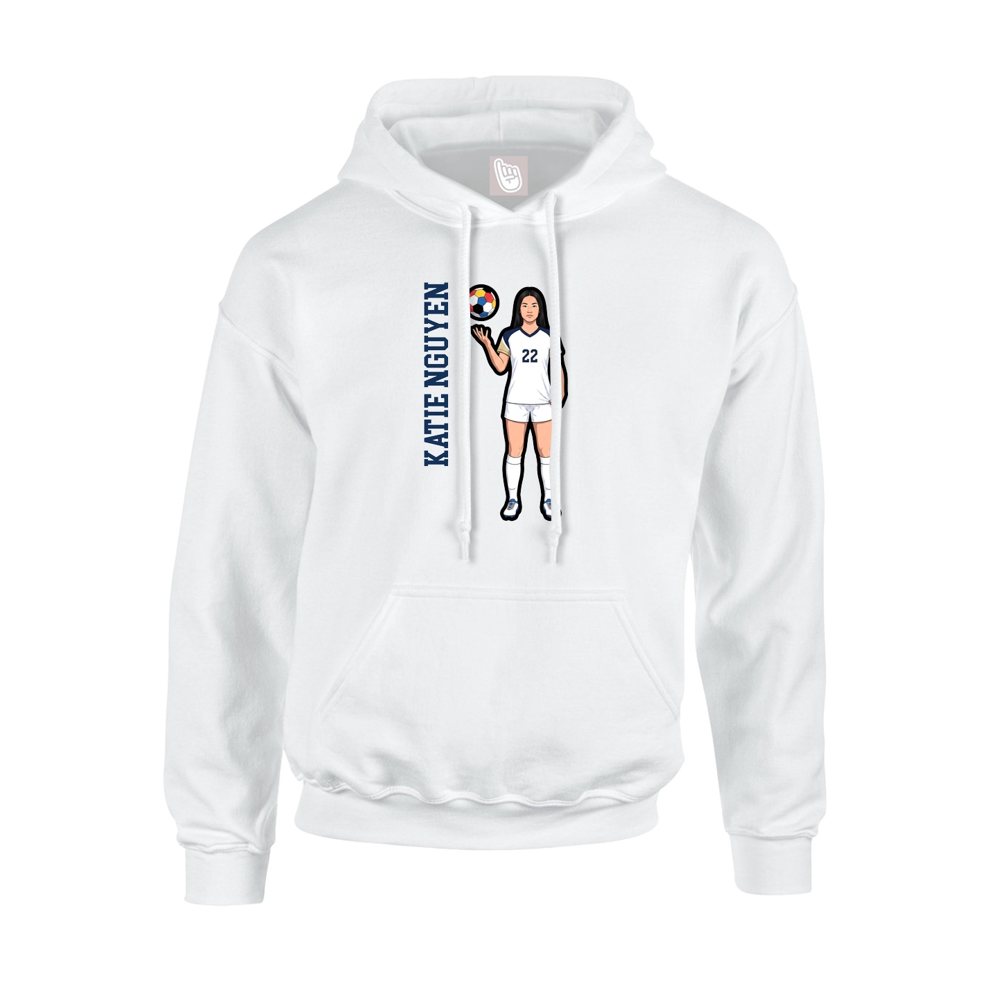 Youth Hoodie — Name Vertical in White
