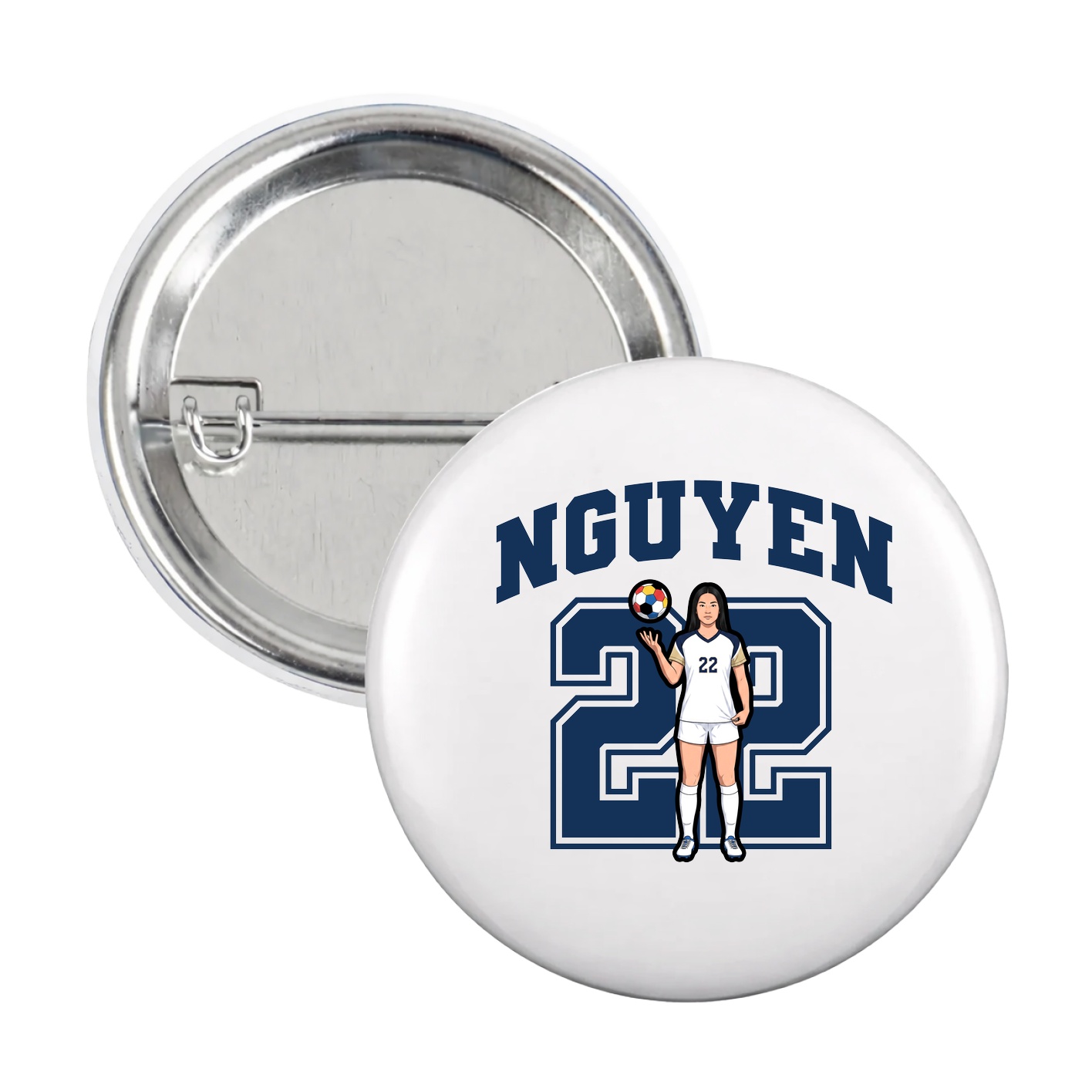 Game Day Button — Number in White