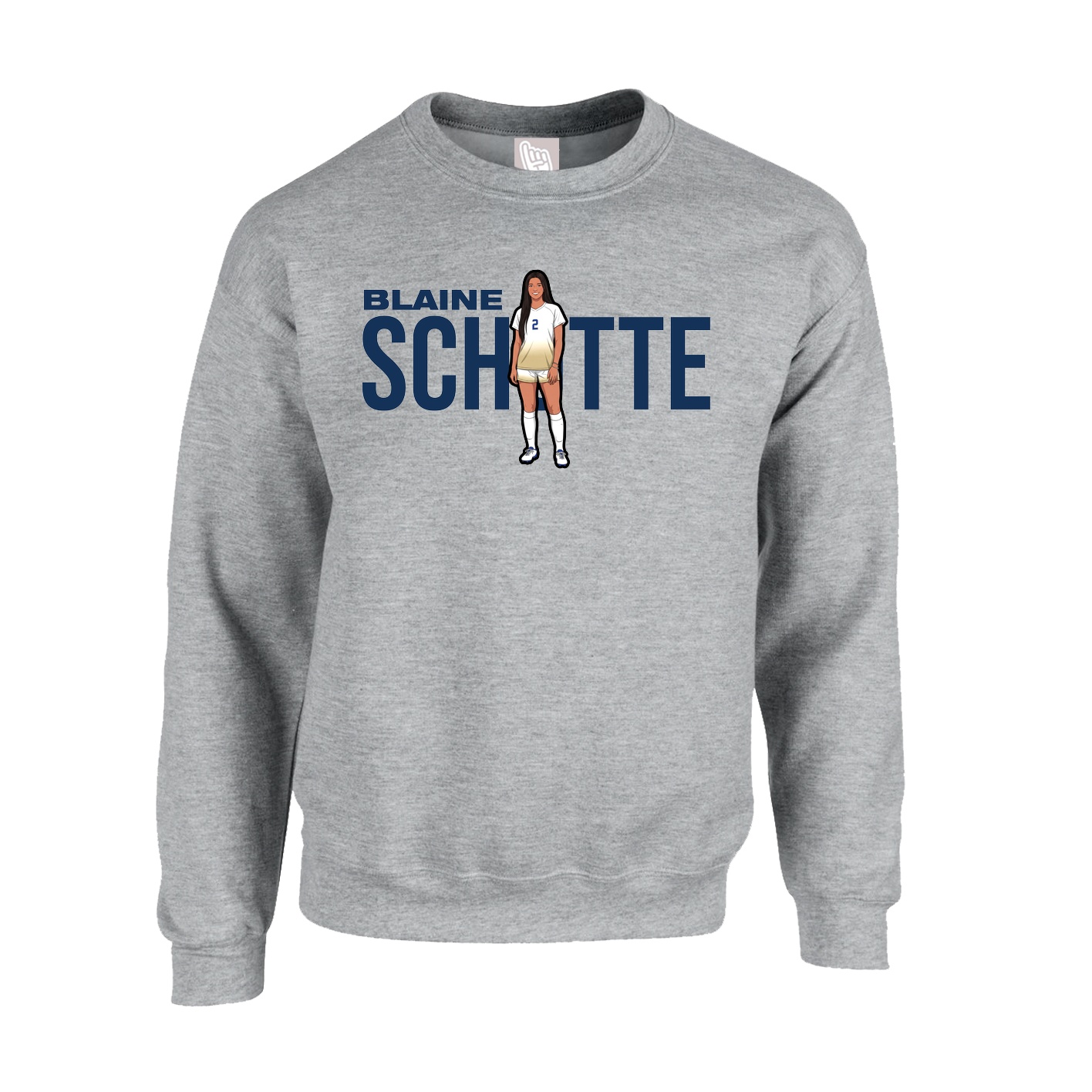 Fleece Crew — Player Name in Grey