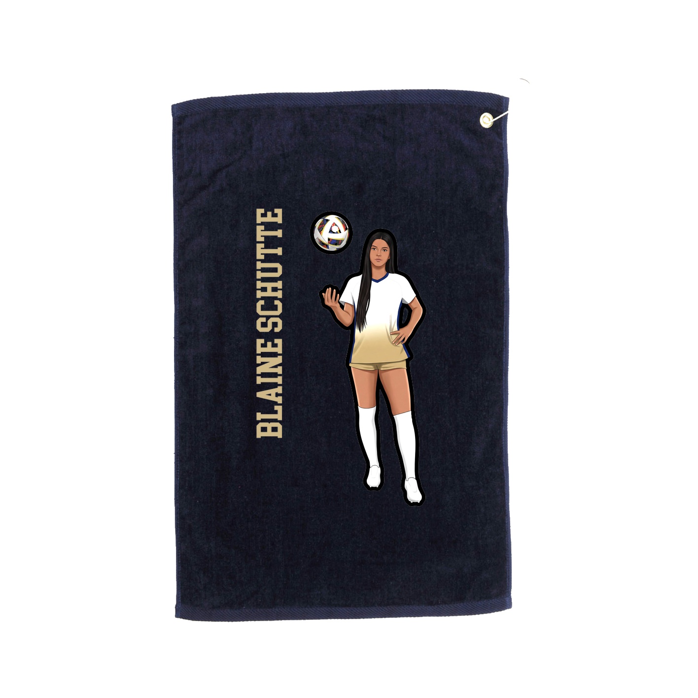 Golf Towel — Name Vertical in Navy