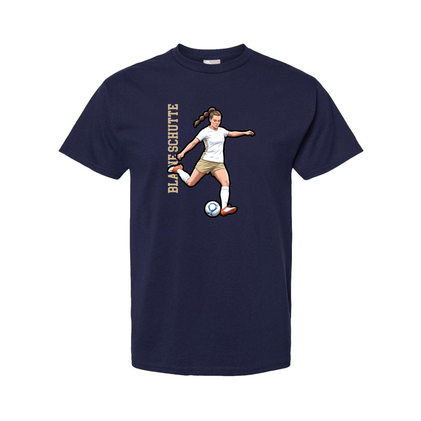 Youth Tee — Name Vertical in Navy