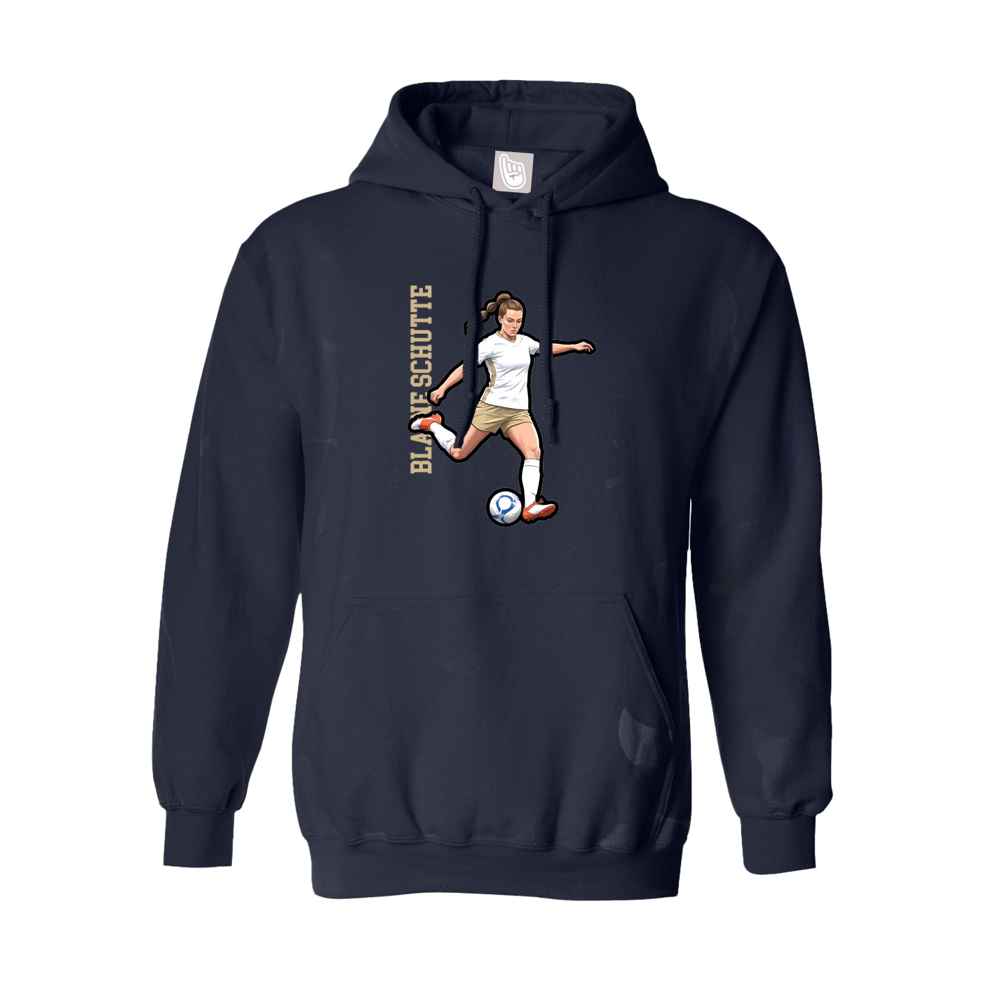 Youth Hoodie — Name Vertical in Navy