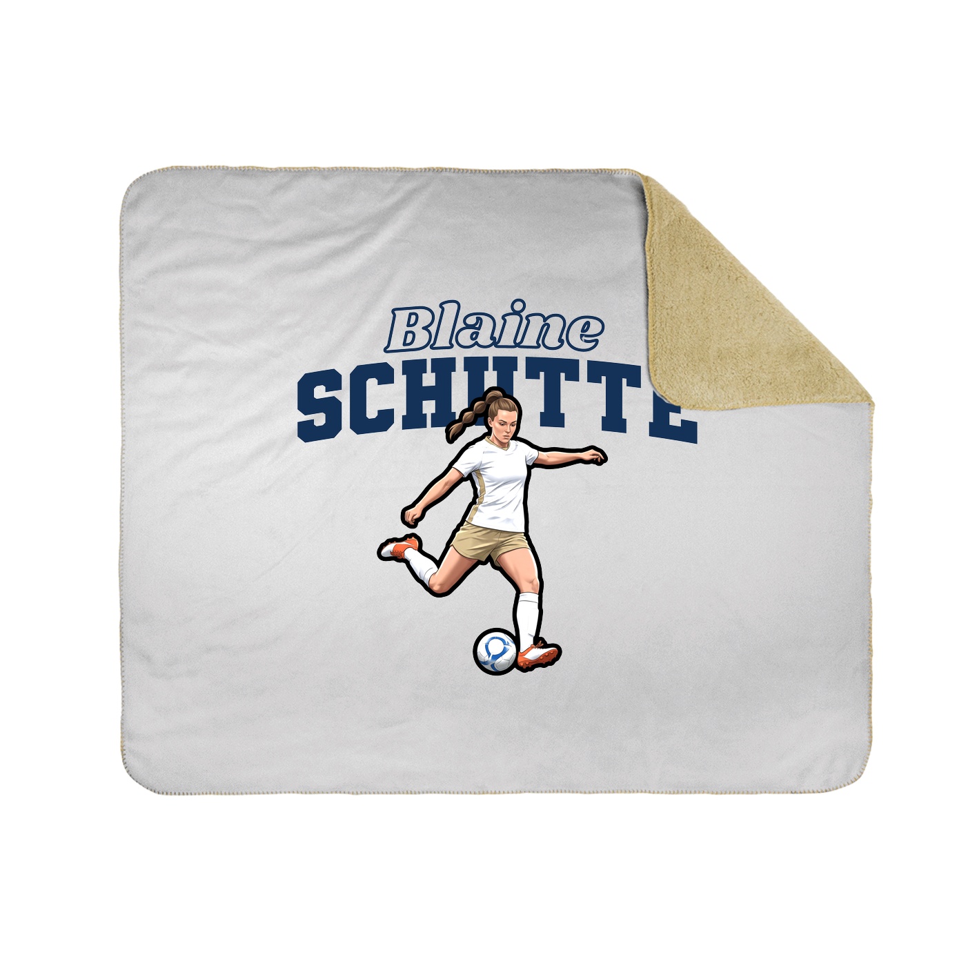 Throw Blanket — Name Arch in White