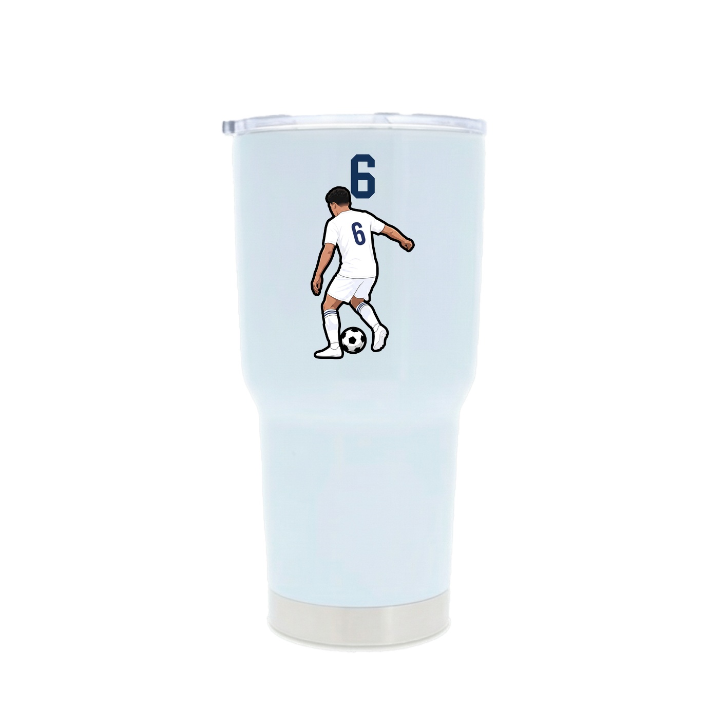30oz Stainless Steel Tumbler — Number Top in White
