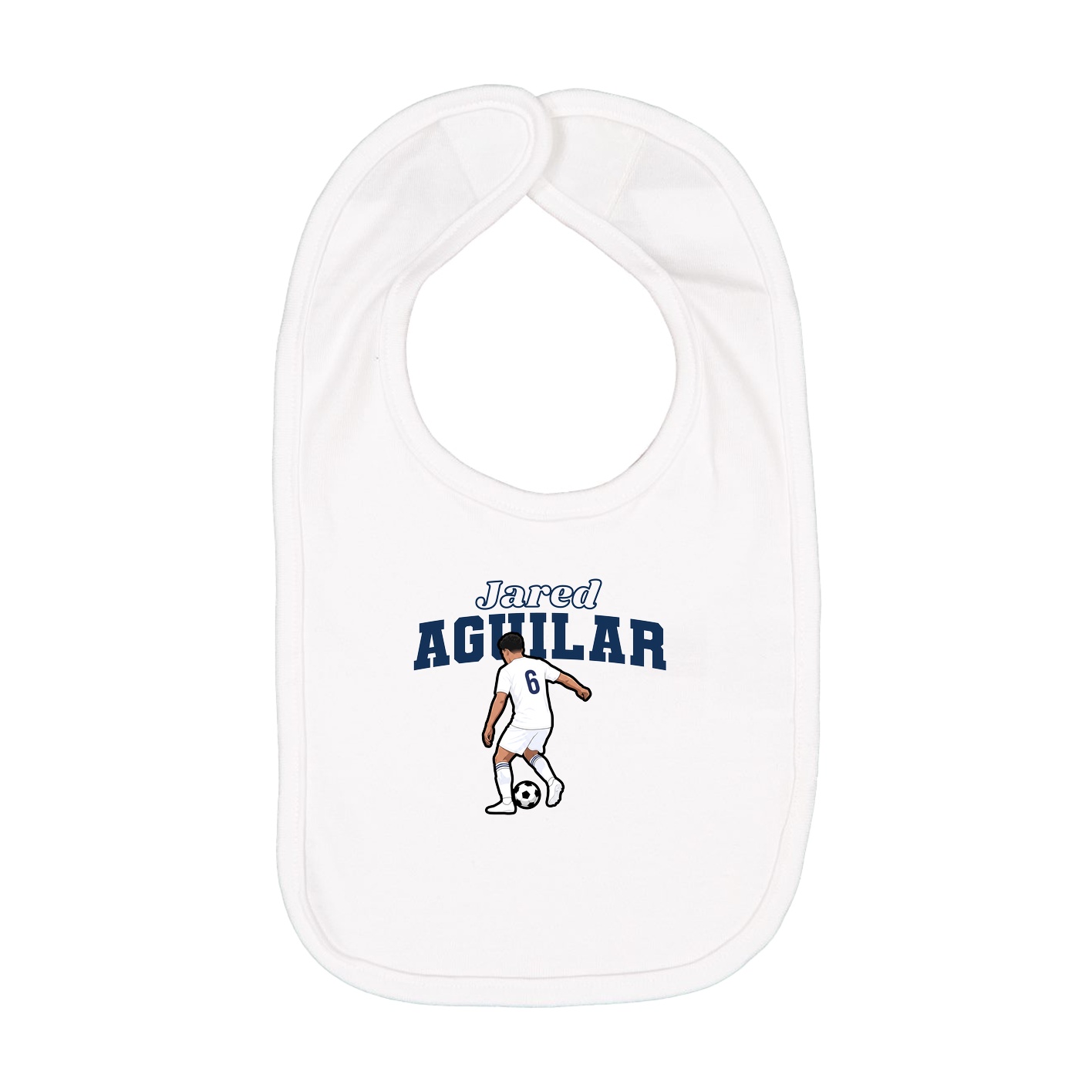 Infant Bib — Name Arch in White