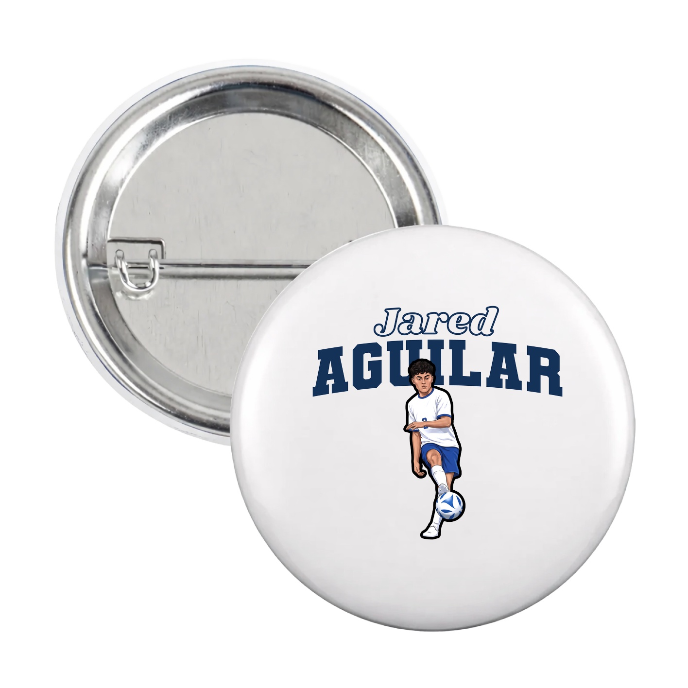 Game Day Button — Name Arch in White