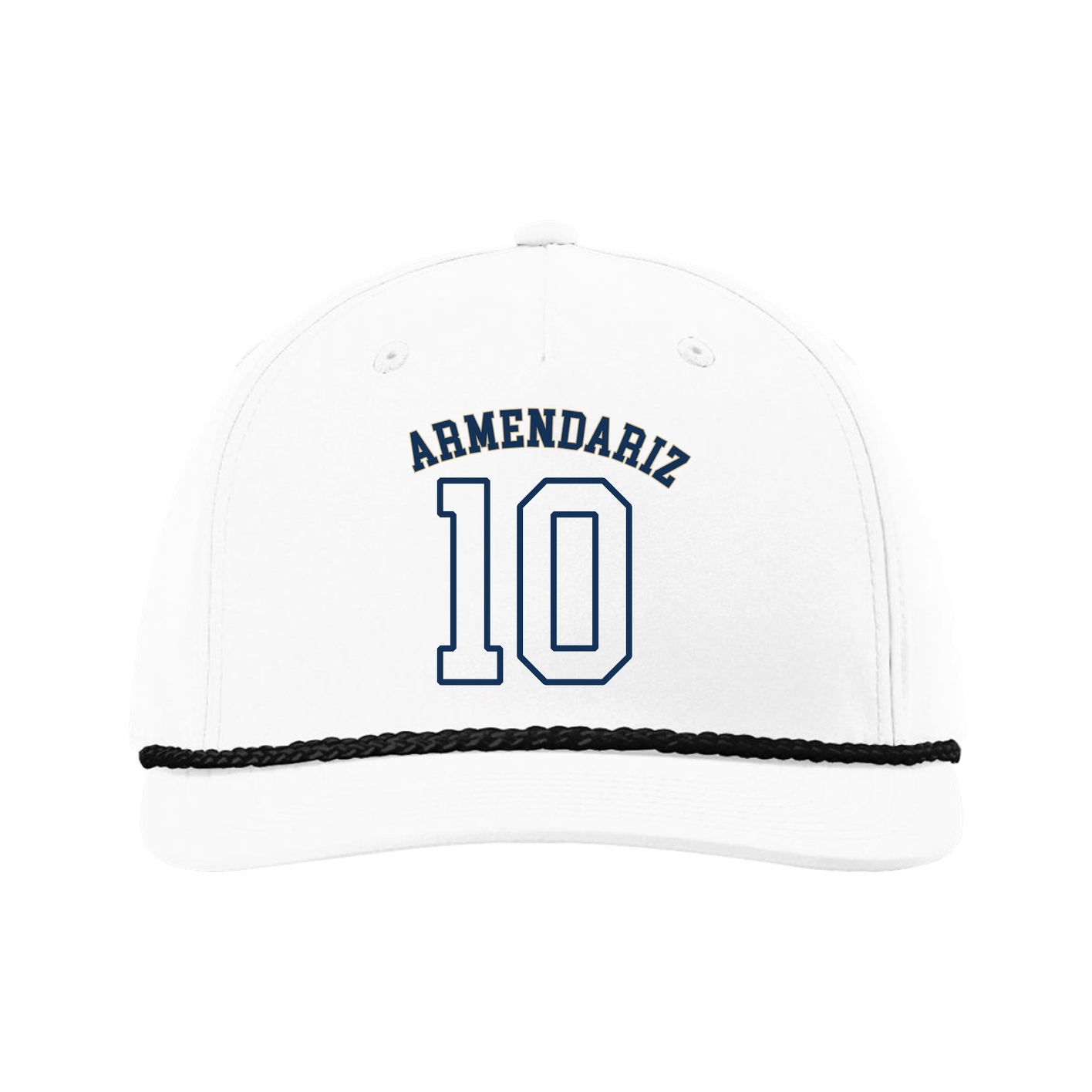 Five-Panel Classic Rope Cap — Shirsey Arch in White
