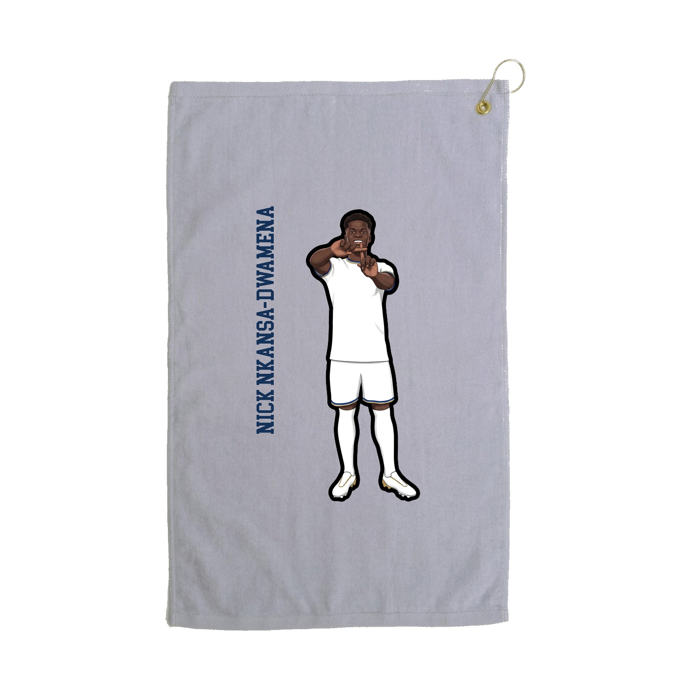 Golf Towel — Name Vertical in Grey