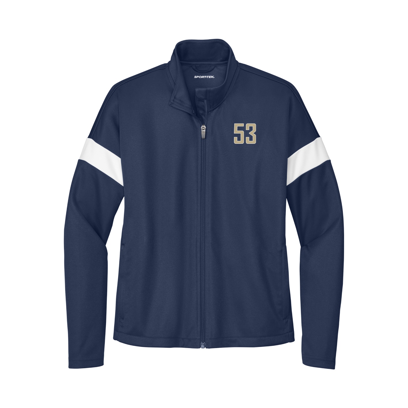Womens Team Travel Full-Zip Jacket — Front Shirsy in Navy/White