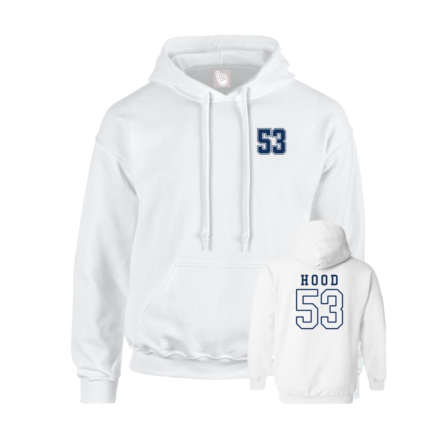 Hoodie — Chest Back in White