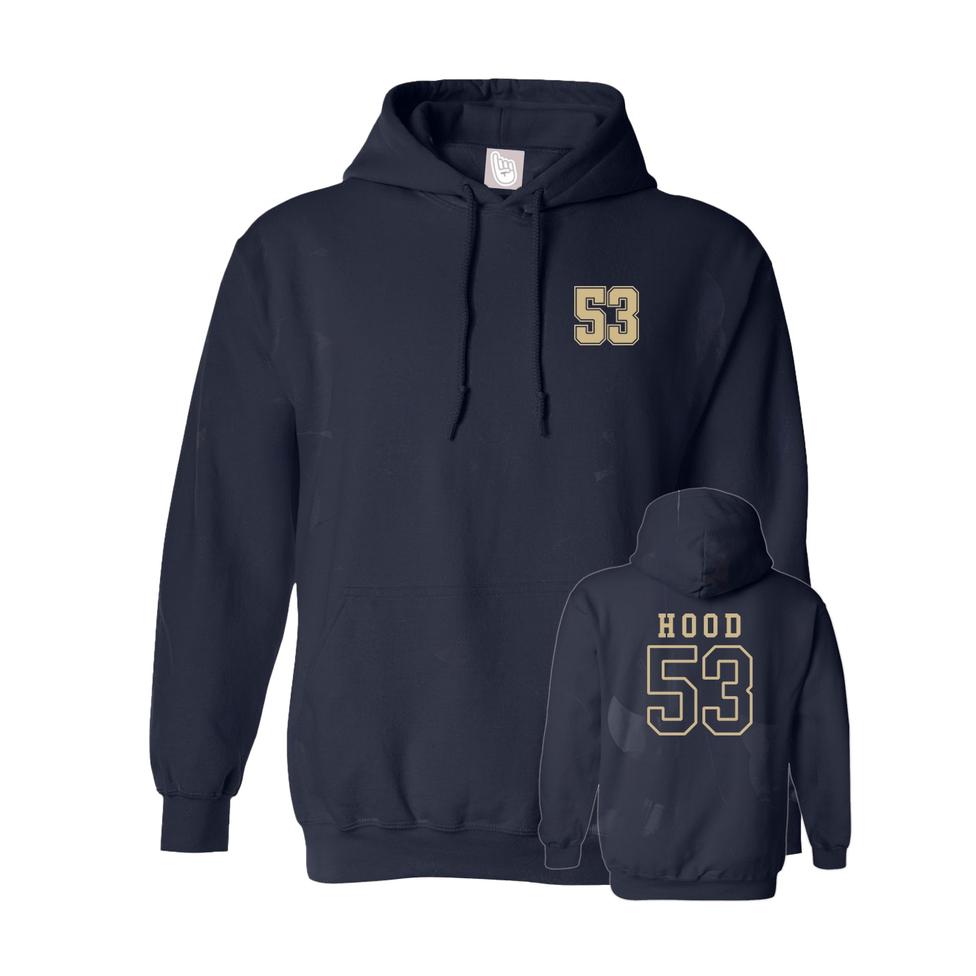 Youth Hoodie — Chest Back in Navy