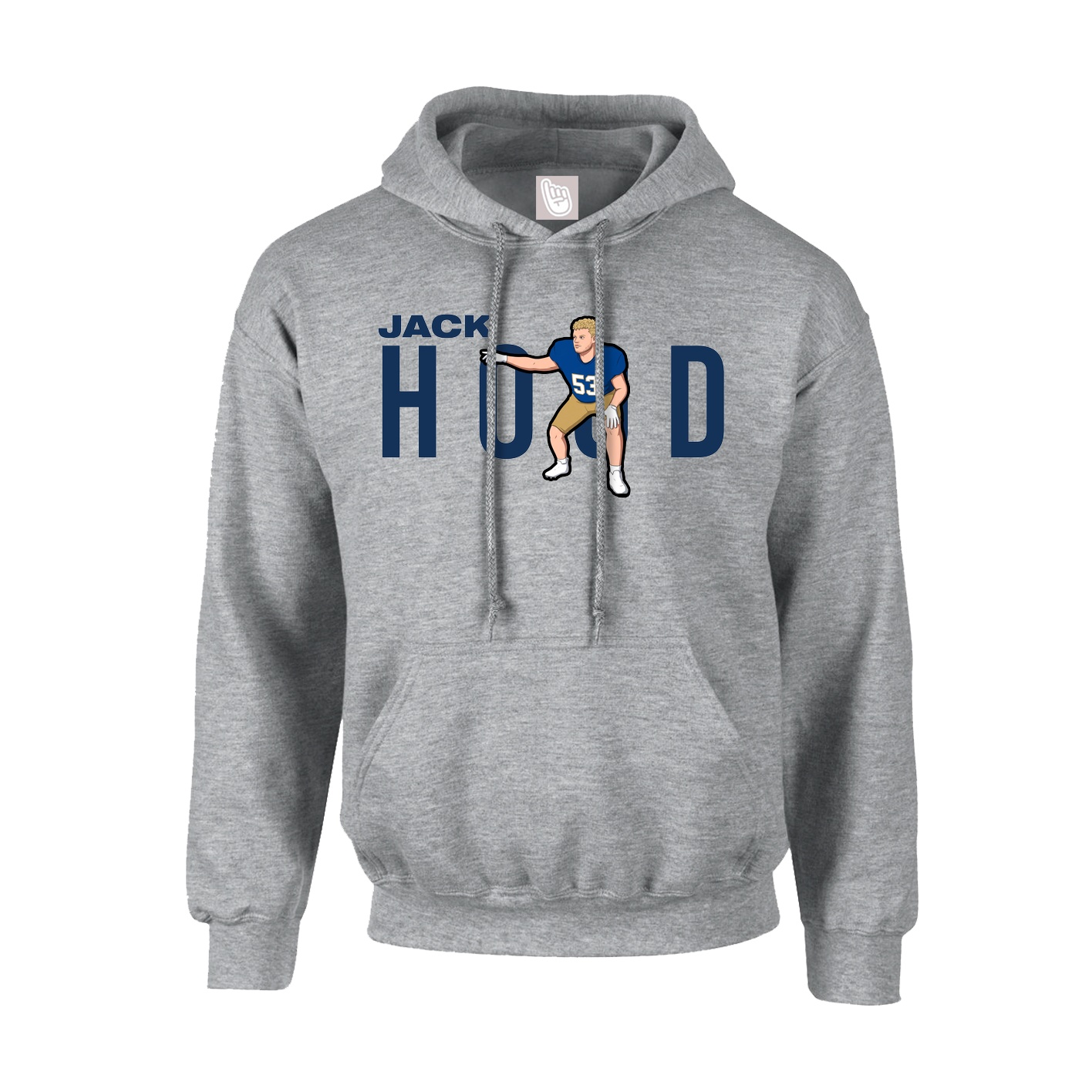 Youth Hoodie — Player Name in Grey