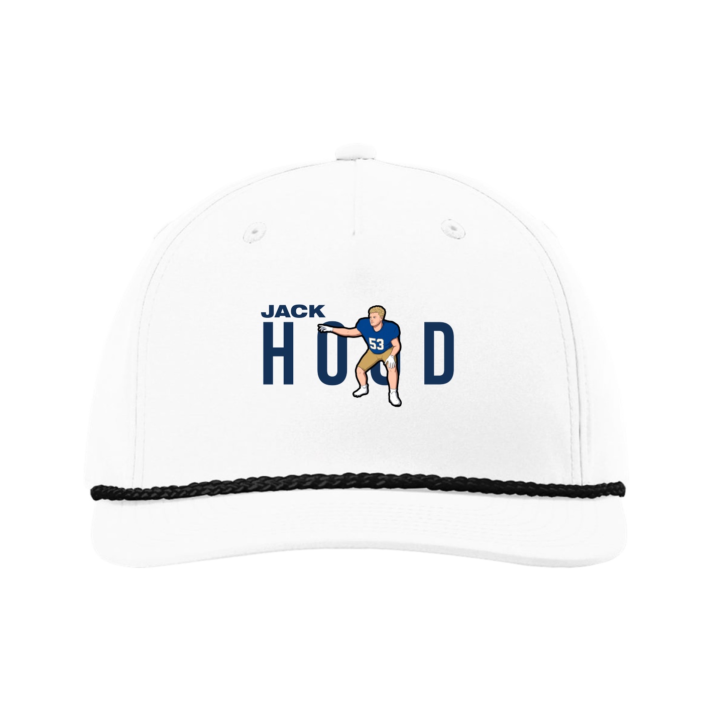 Five-Panel Classic Rope Cap — Player Name in White