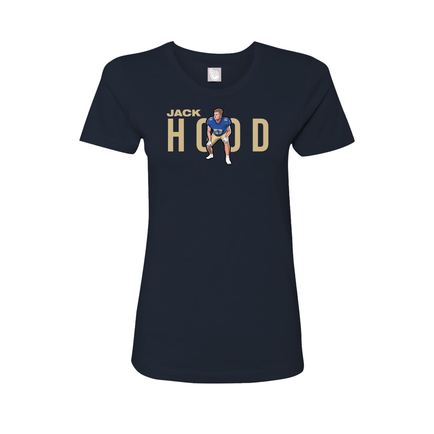 Fitted Women's Tee — Player Name in Navy
