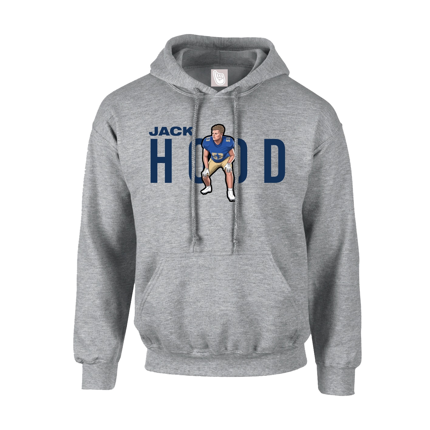 Hoodie — Player Name in Grey