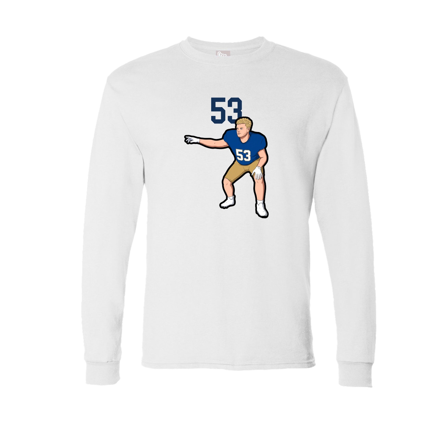 Long Sleeve Tee — Number Top in White
