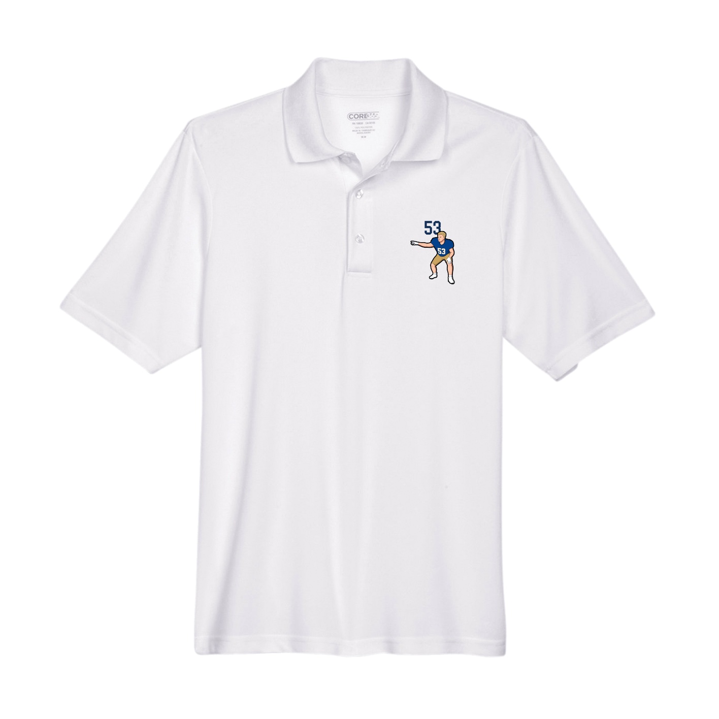 Performance Polo — Number Top in White