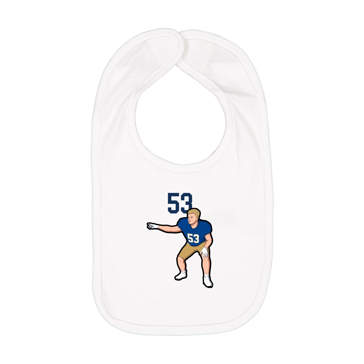 Infant Bib — Number Top in White