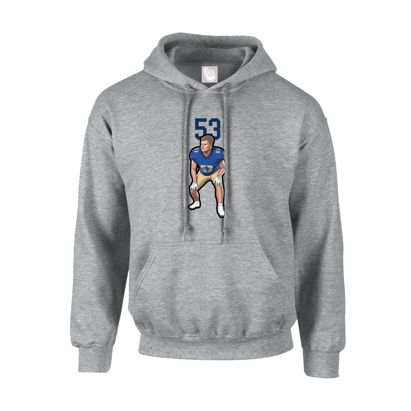 Hoodie — Number Top in Grey