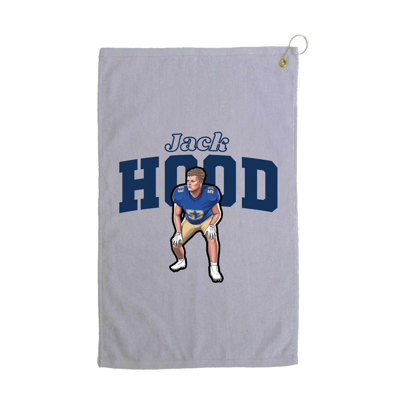 Golf Towel — Name Arch in Grey