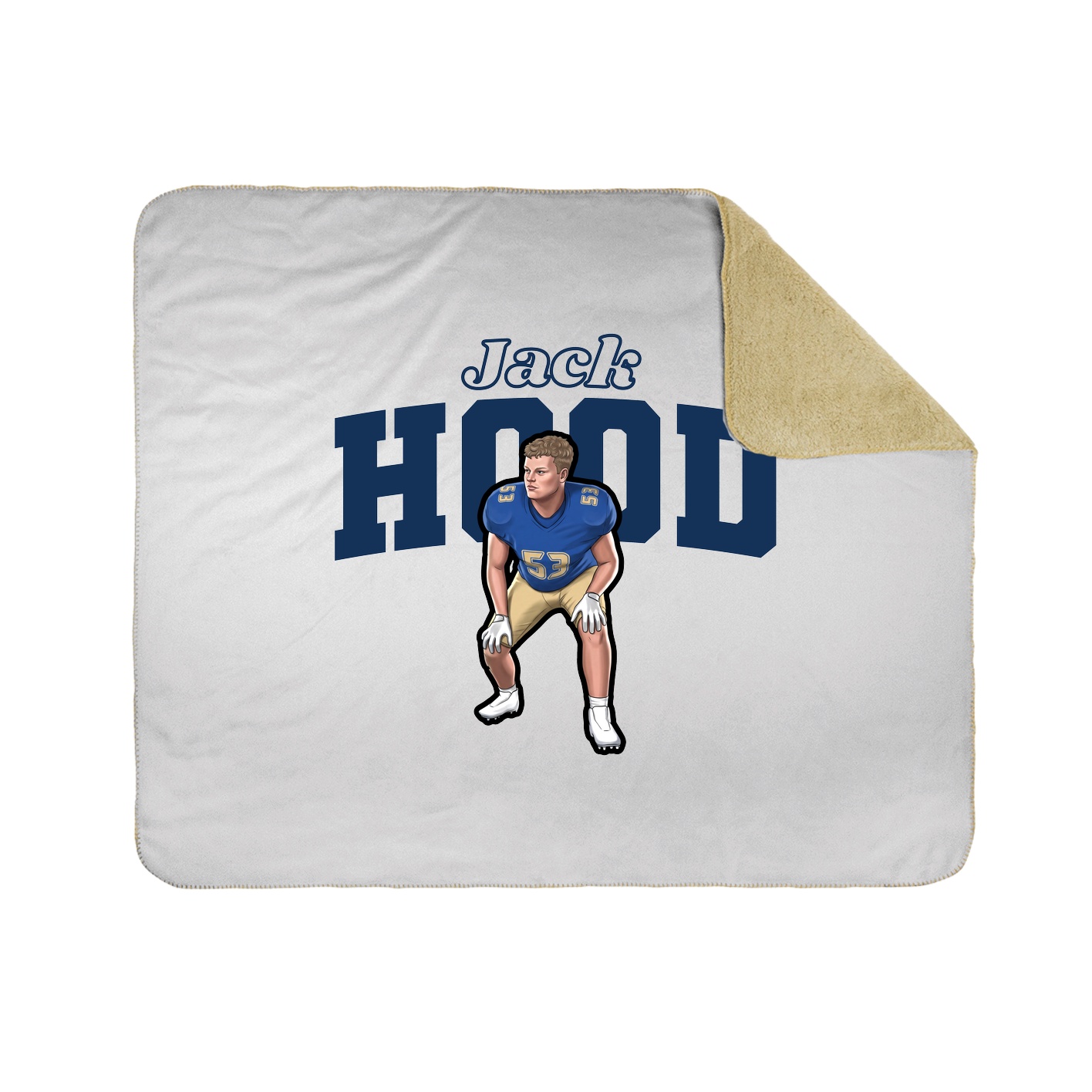 Throw Blanket — Name Arch in White