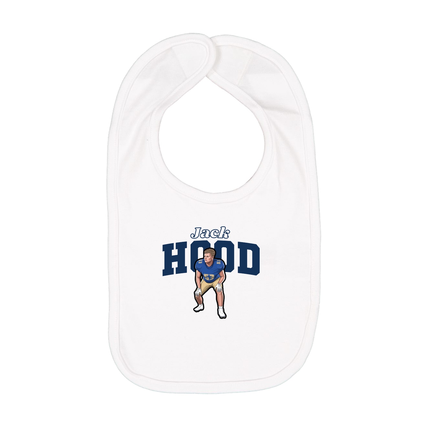 Infant Bib — Name Arch in White