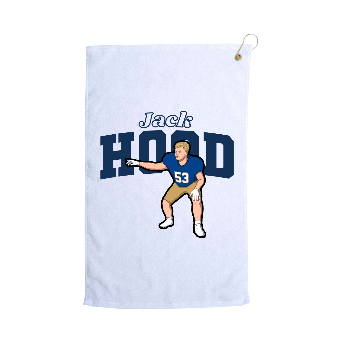 Golf Towel — Name Arch in White