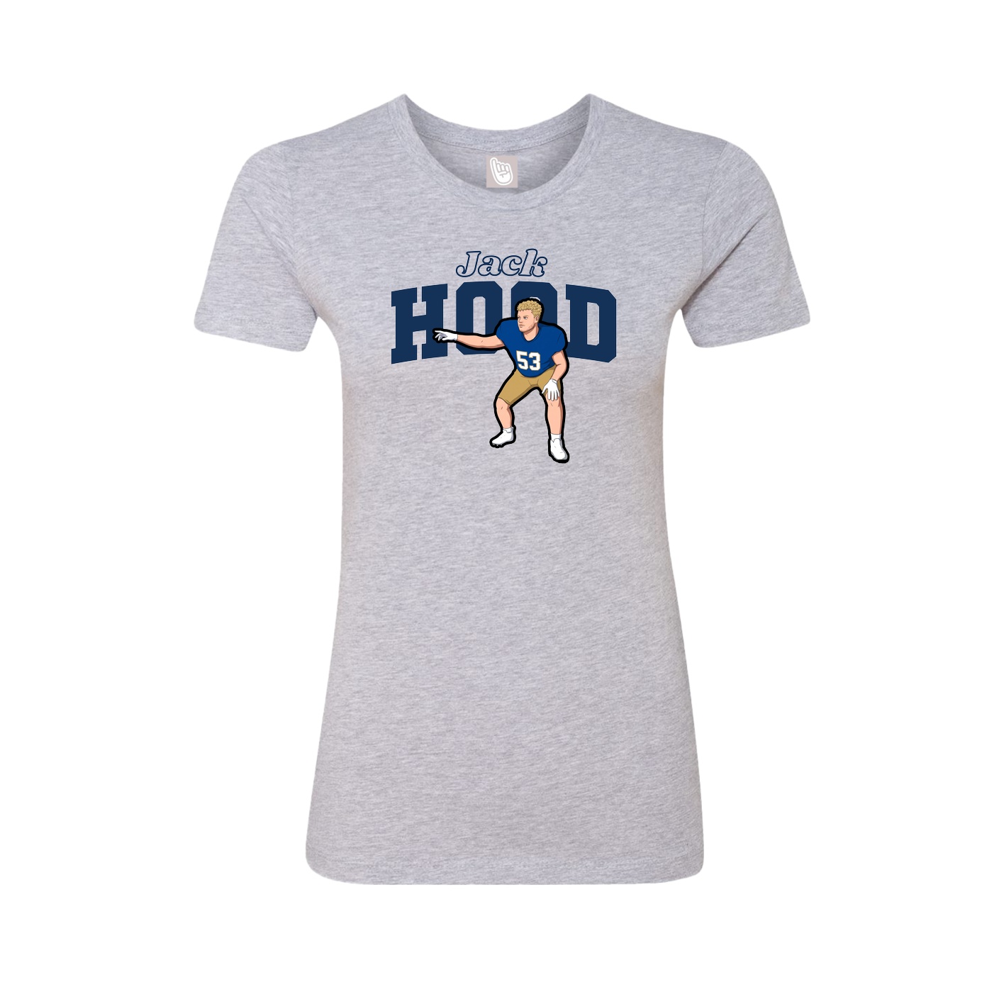Fitted Women's Tee — Name Arch in Grey